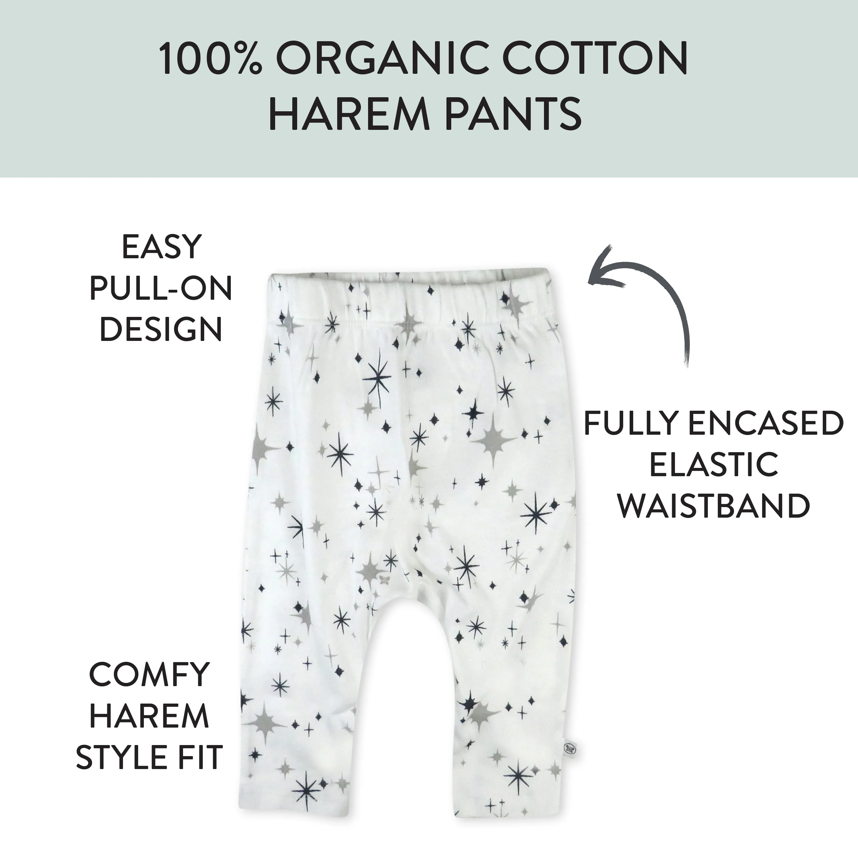 2-Pack Organic Cotton Harem Pants