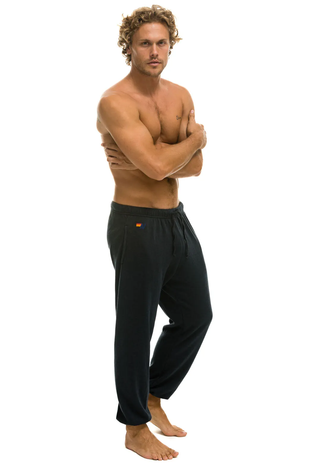 5 STRIPE SWEATPANTS - CHARCOAL