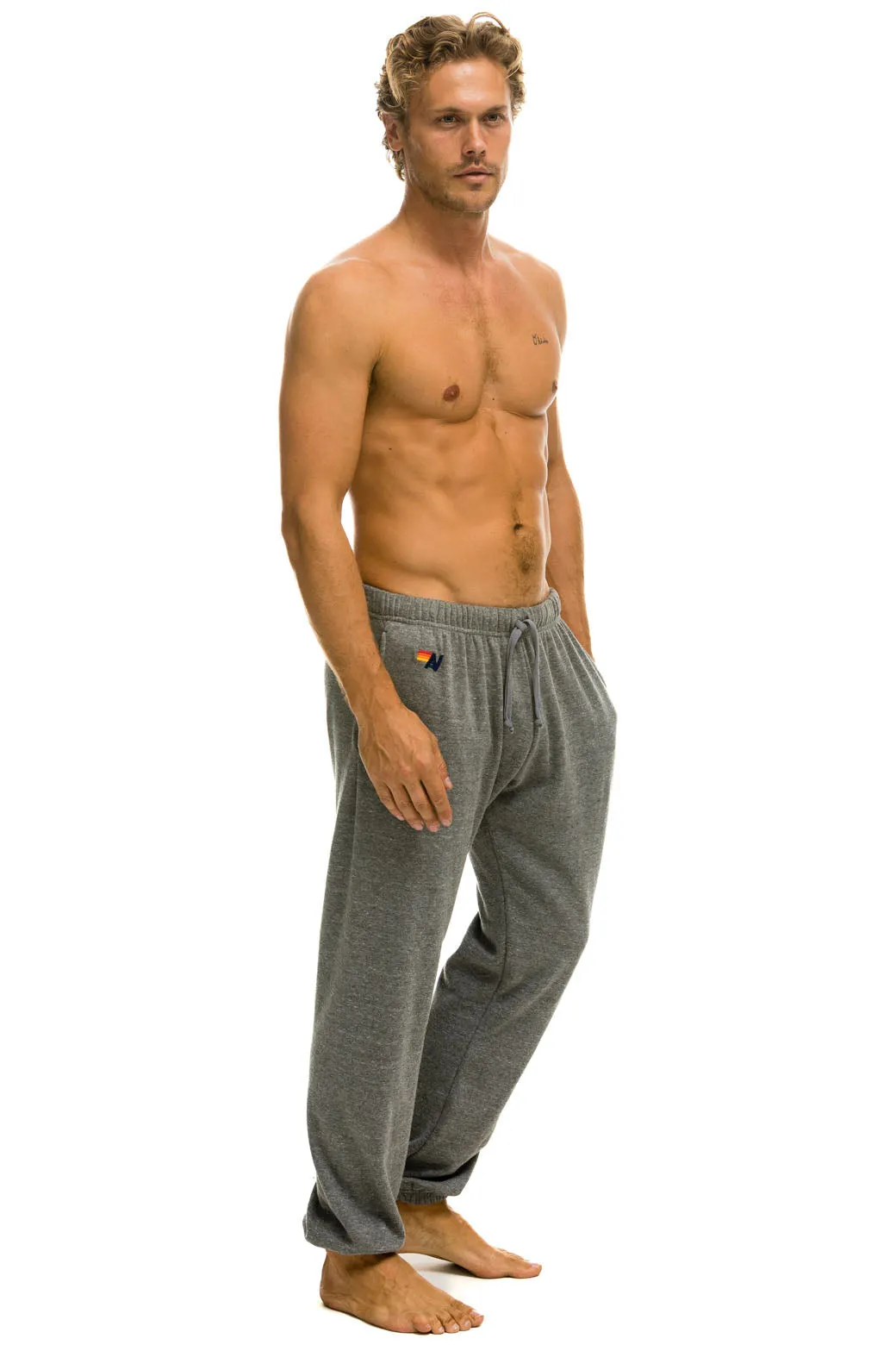 5 STRIPE SWEATPANTS - HEATHER GREY