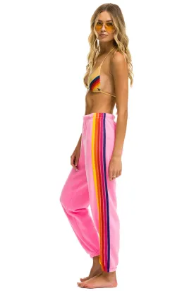 5 STRIPE SWEATPANTS - NEON PINK // YELLOW // PURPLE