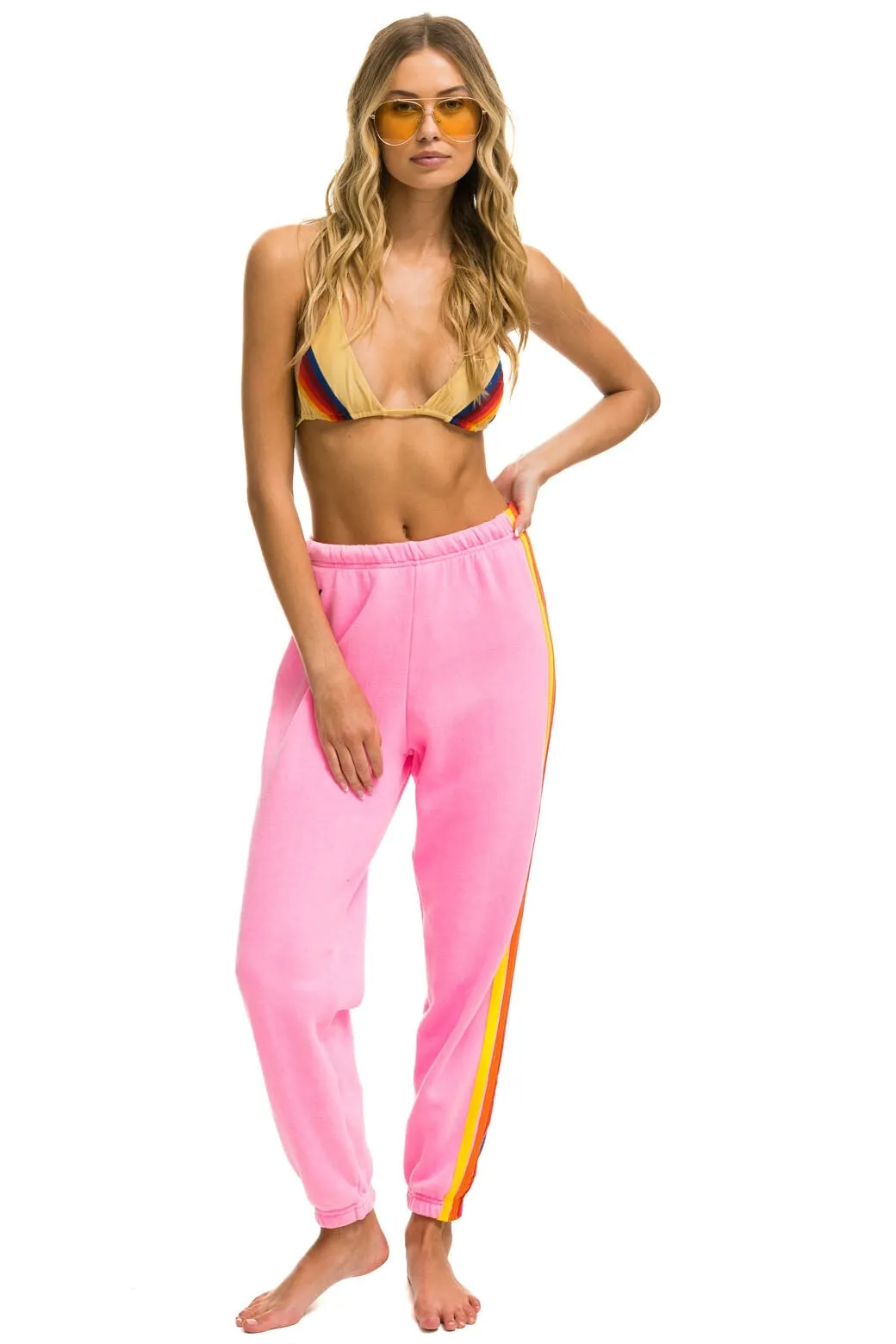 5 STRIPE SWEATPANTS - NEON PINK // YELLOW // PURPLE