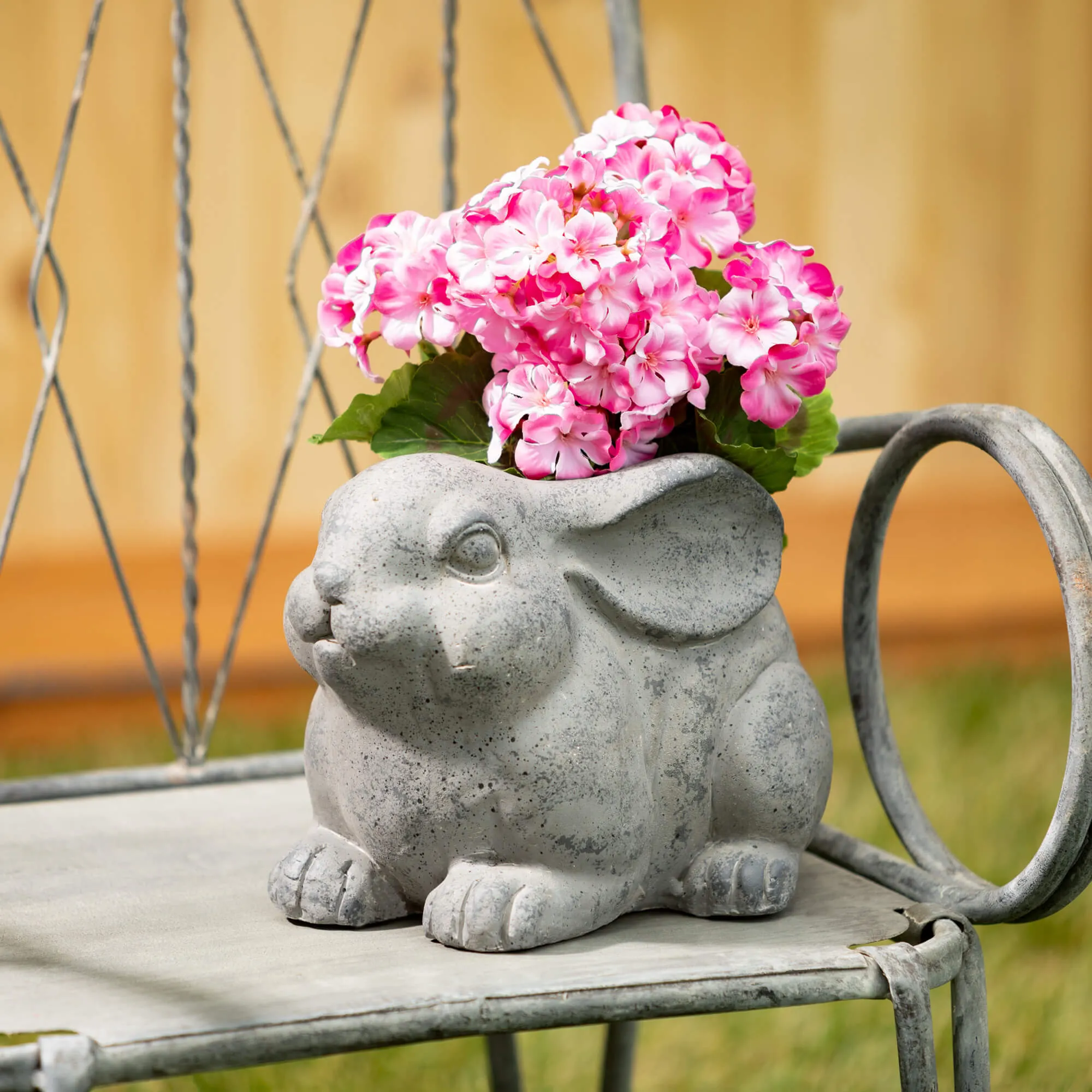 8.5"H Sullivans Charcoal Rabbit Planter, Gray