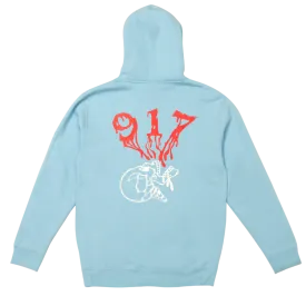 917 Skull Hoodie Light Blue