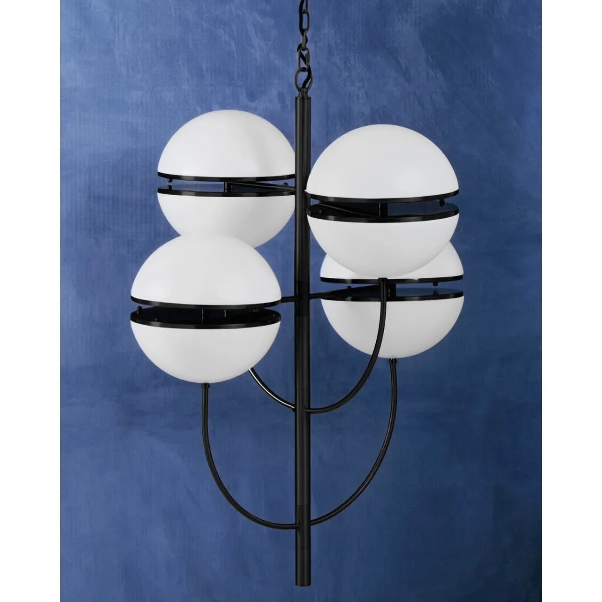 Abira Four Ball Black Pendant Light