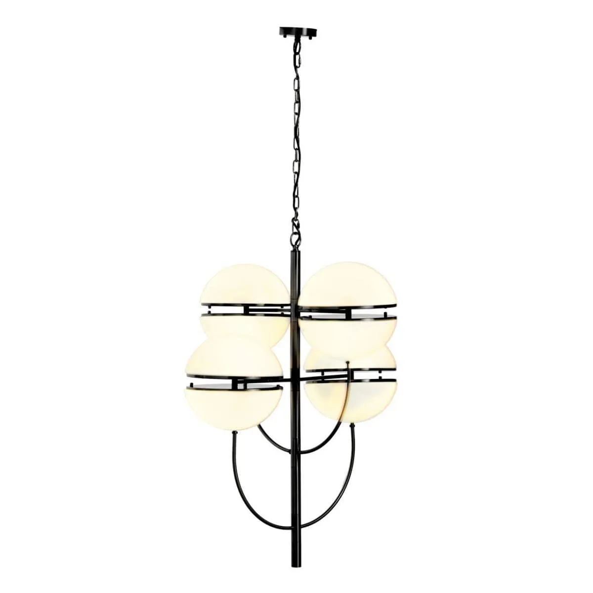 Abira Four Ball Black Pendant Light