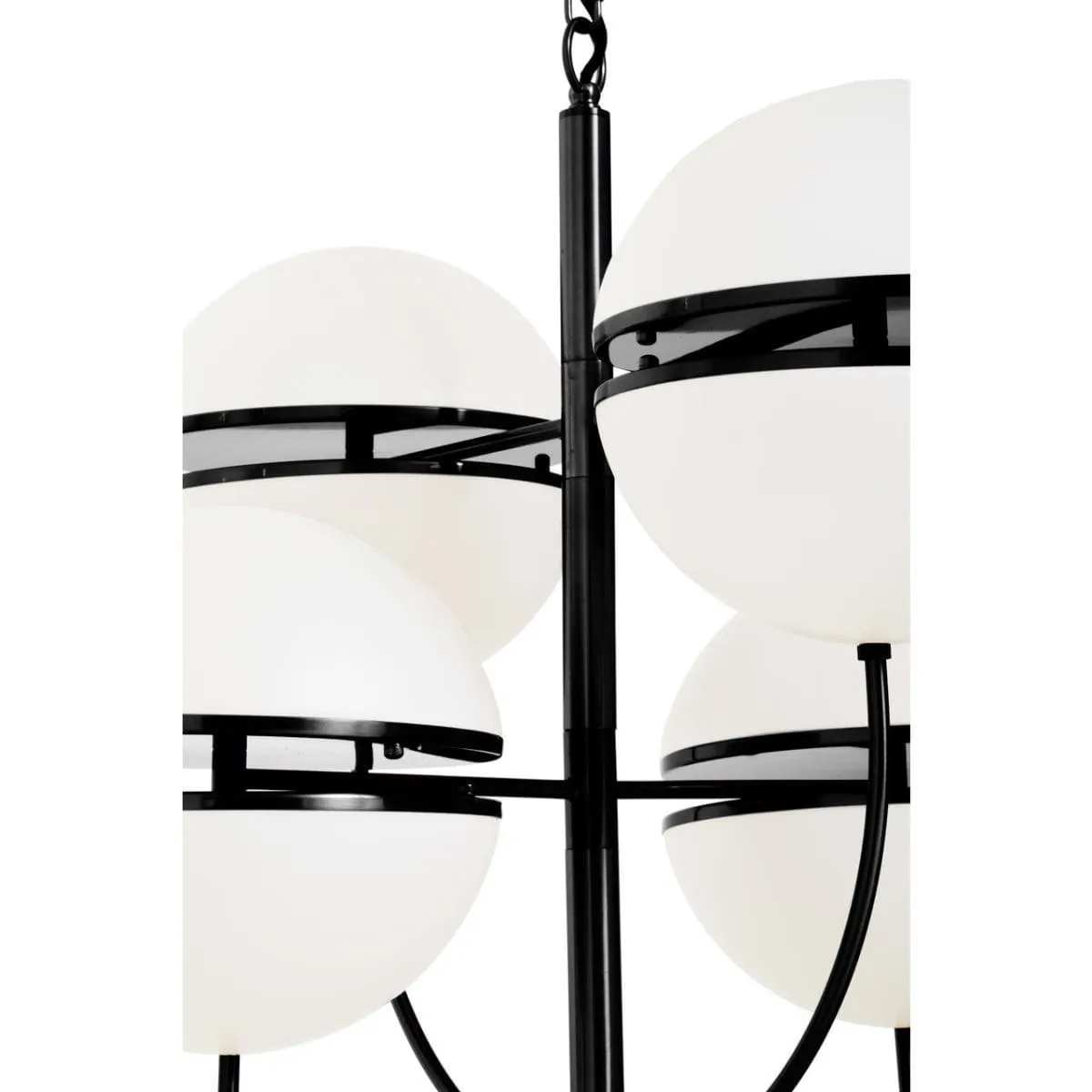 Abira Four Ball Black Pendant Light