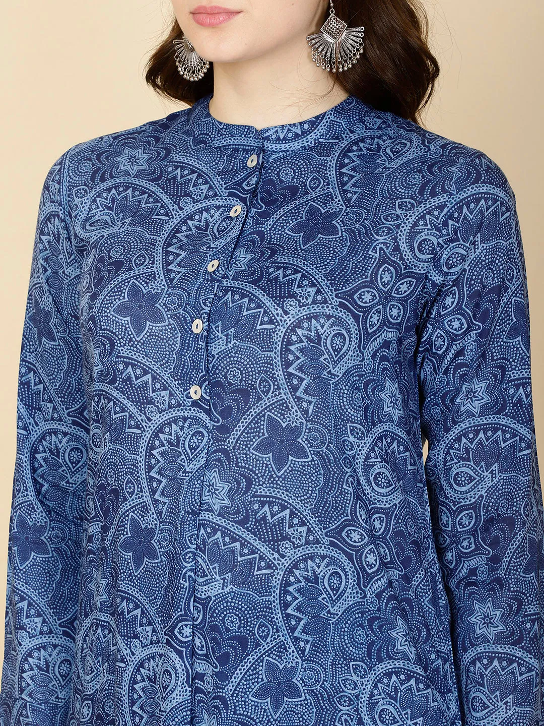 Abstract Printed Cotton Kurta With Pants