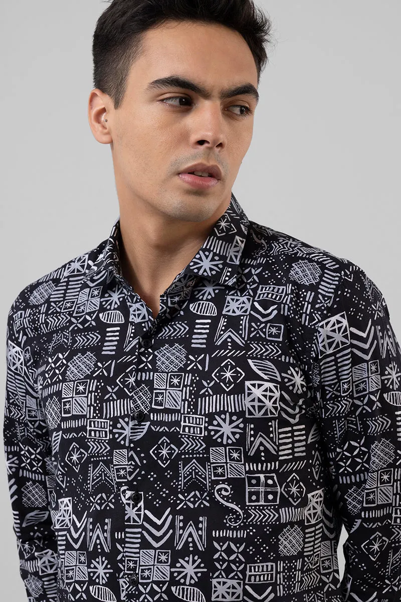 African Folk Black Shirt