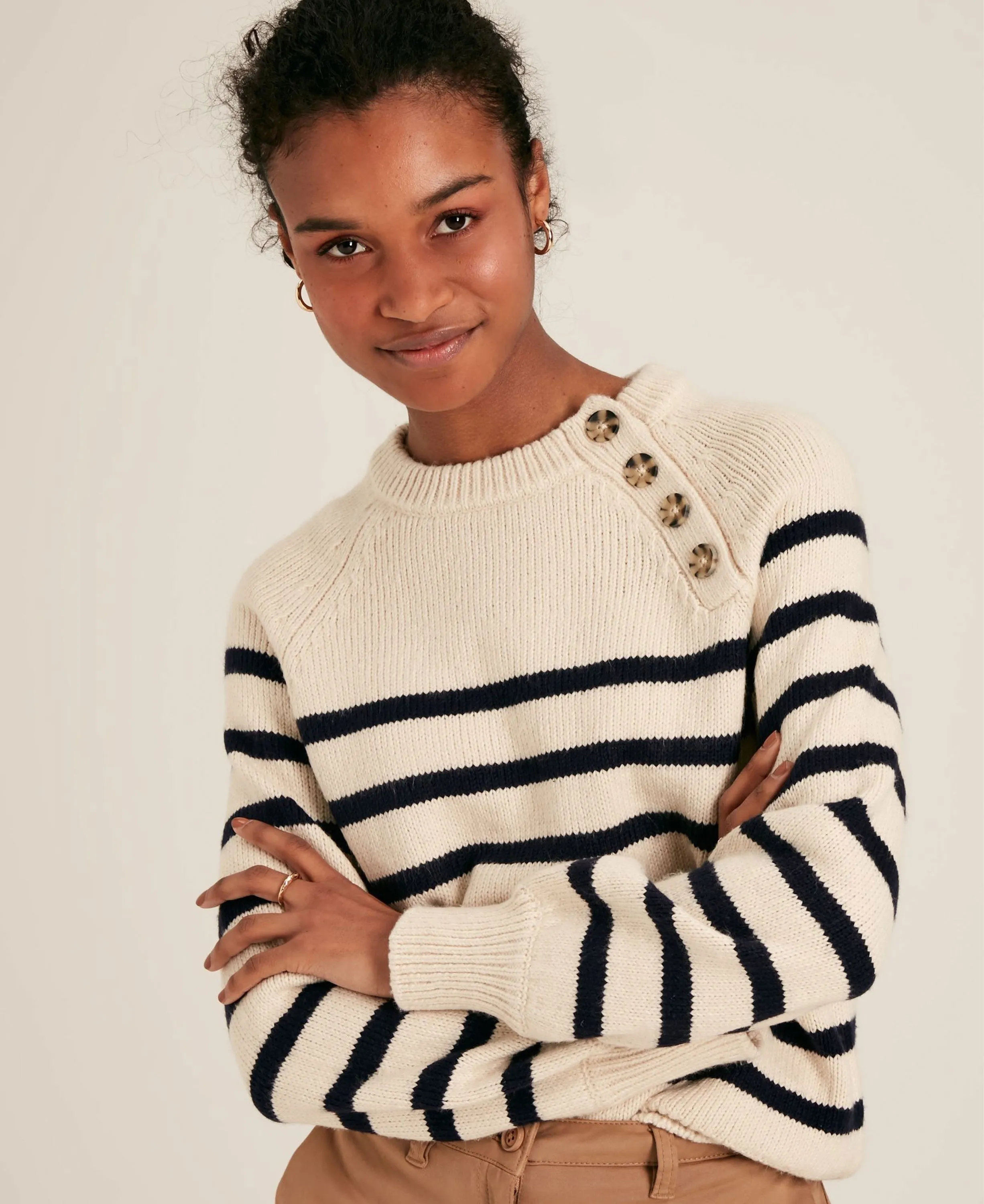 Agnes Striped Jumper - Cream/Navy