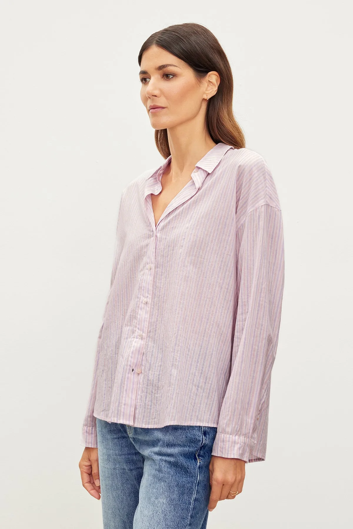 ASHLYN STRIPED BUTTON-UP SHIRT