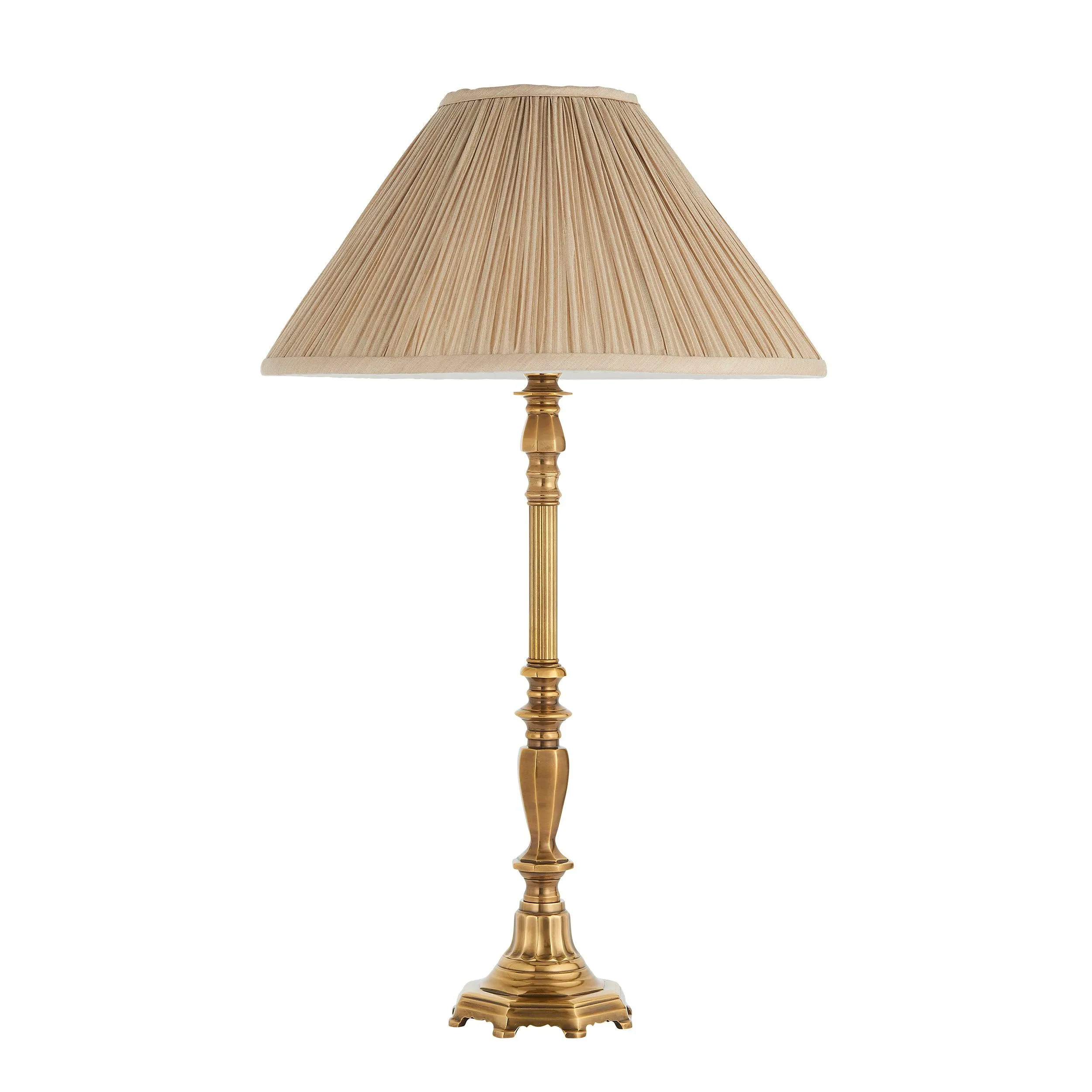 Asquith Solid Brass Table Lamp With Beige Shade