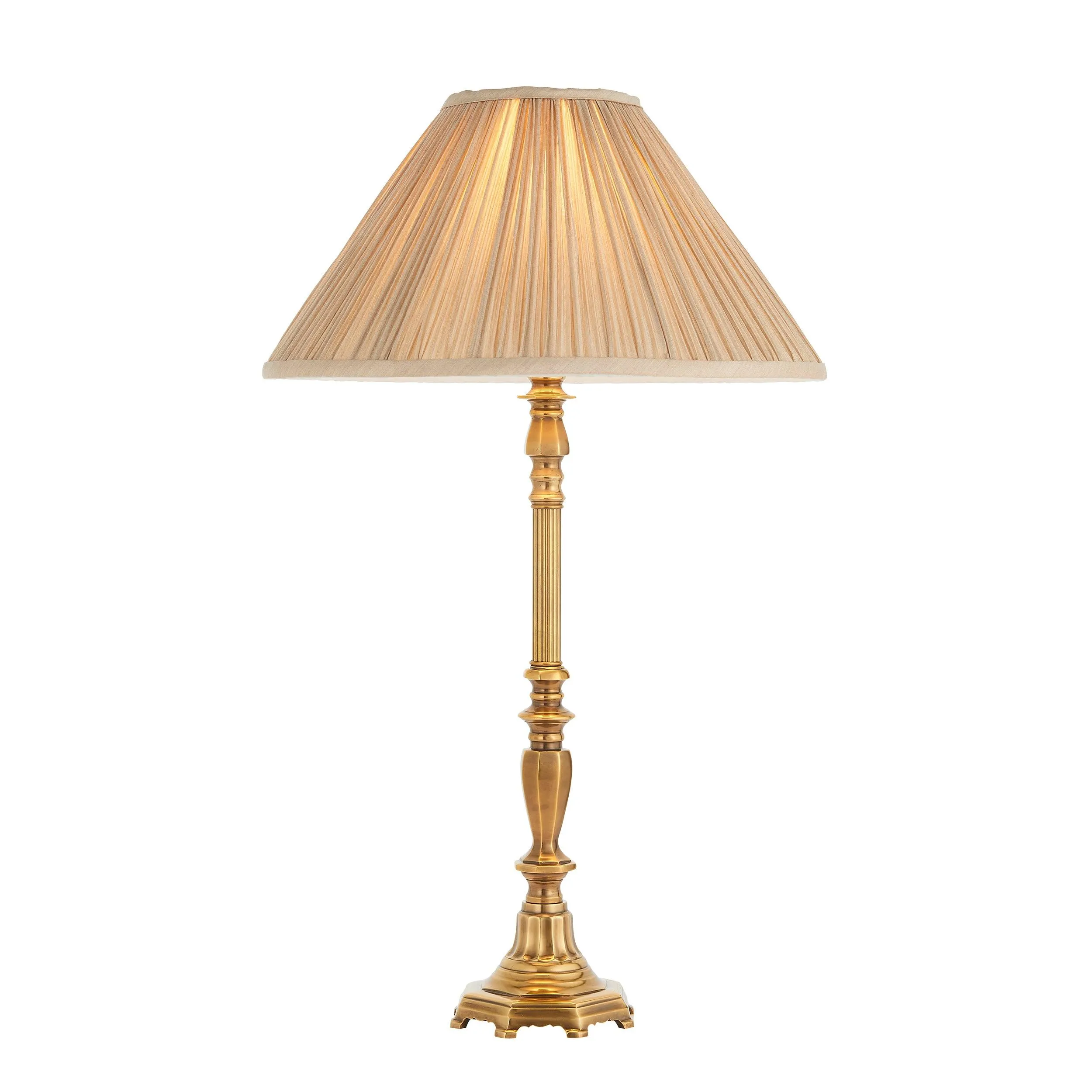 Asquith Solid Brass Table Lamp With Beige Shade