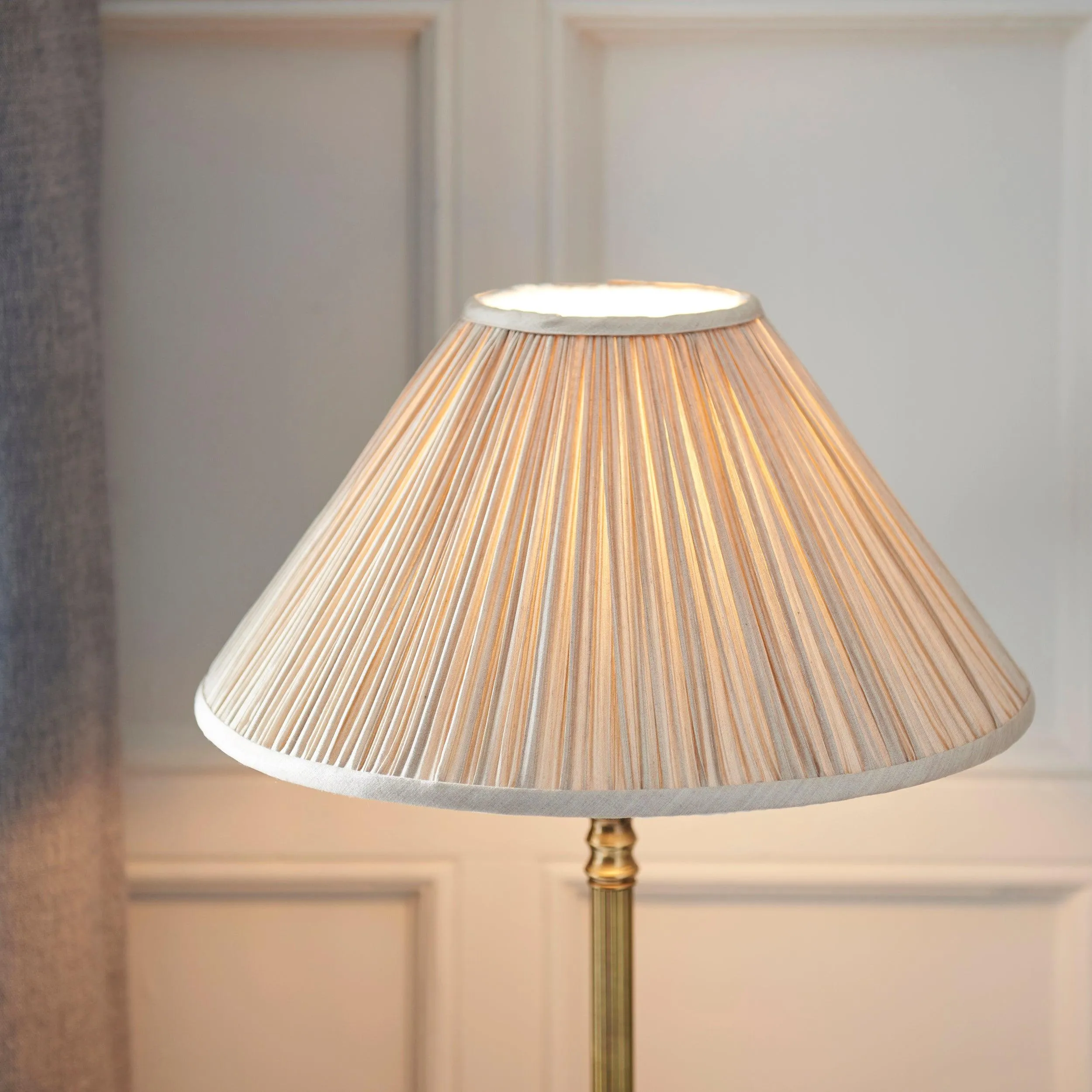 Asquith Solid Brass Table Lamp With Beige Shade