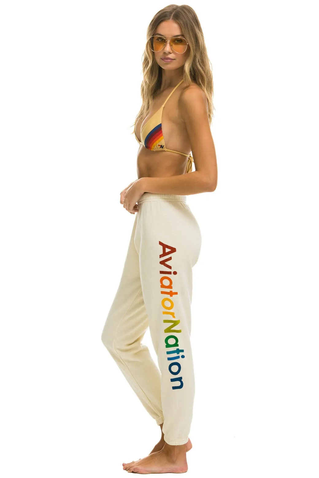 AVIATOR NATION AUSTIN SWEATPANTS -  VINTAGE WHITE