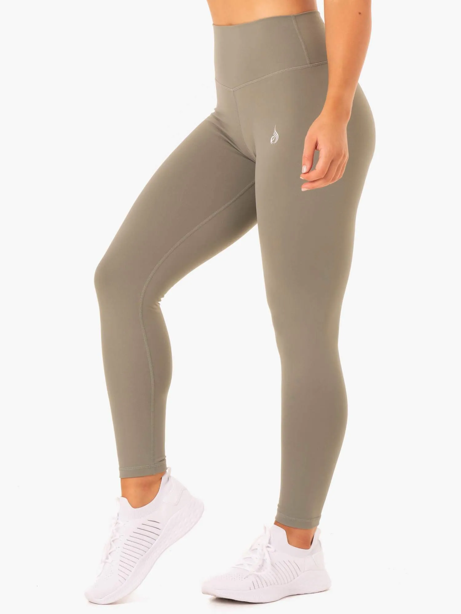 Base Full Length High Waisted Leggings - Khaki