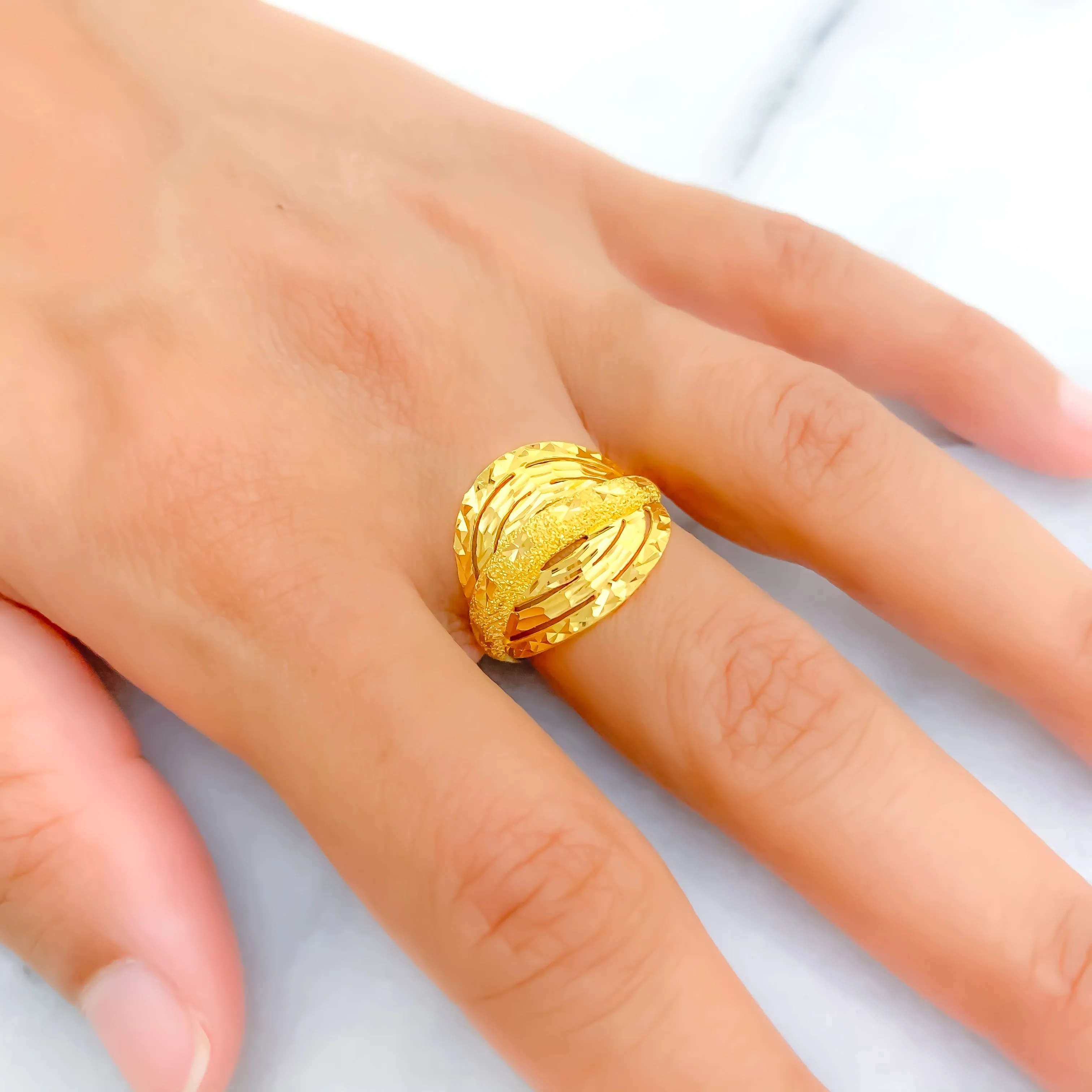 Beautiful Elevated 22k Gold Ring