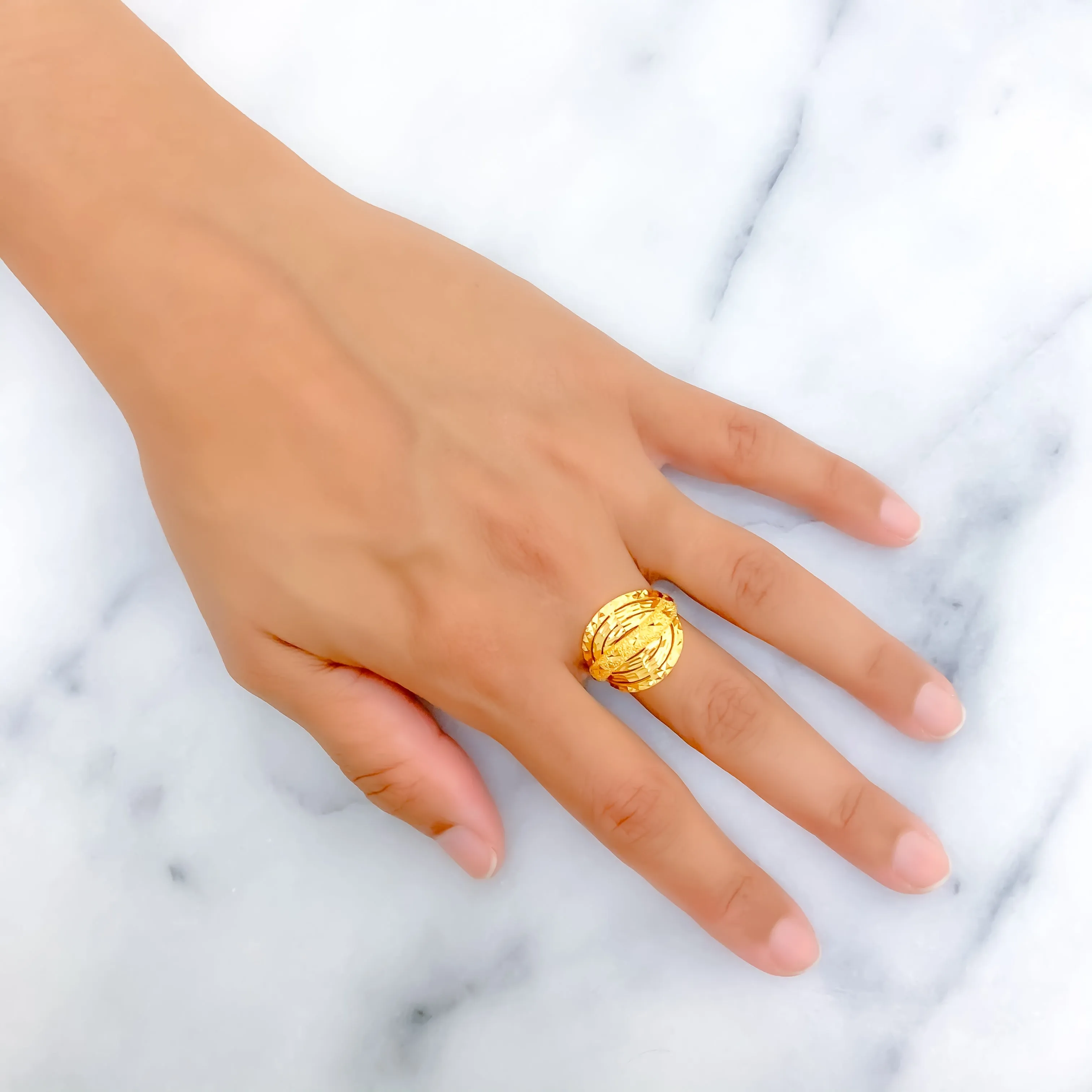 Beautiful Elevated 22k Gold Ring