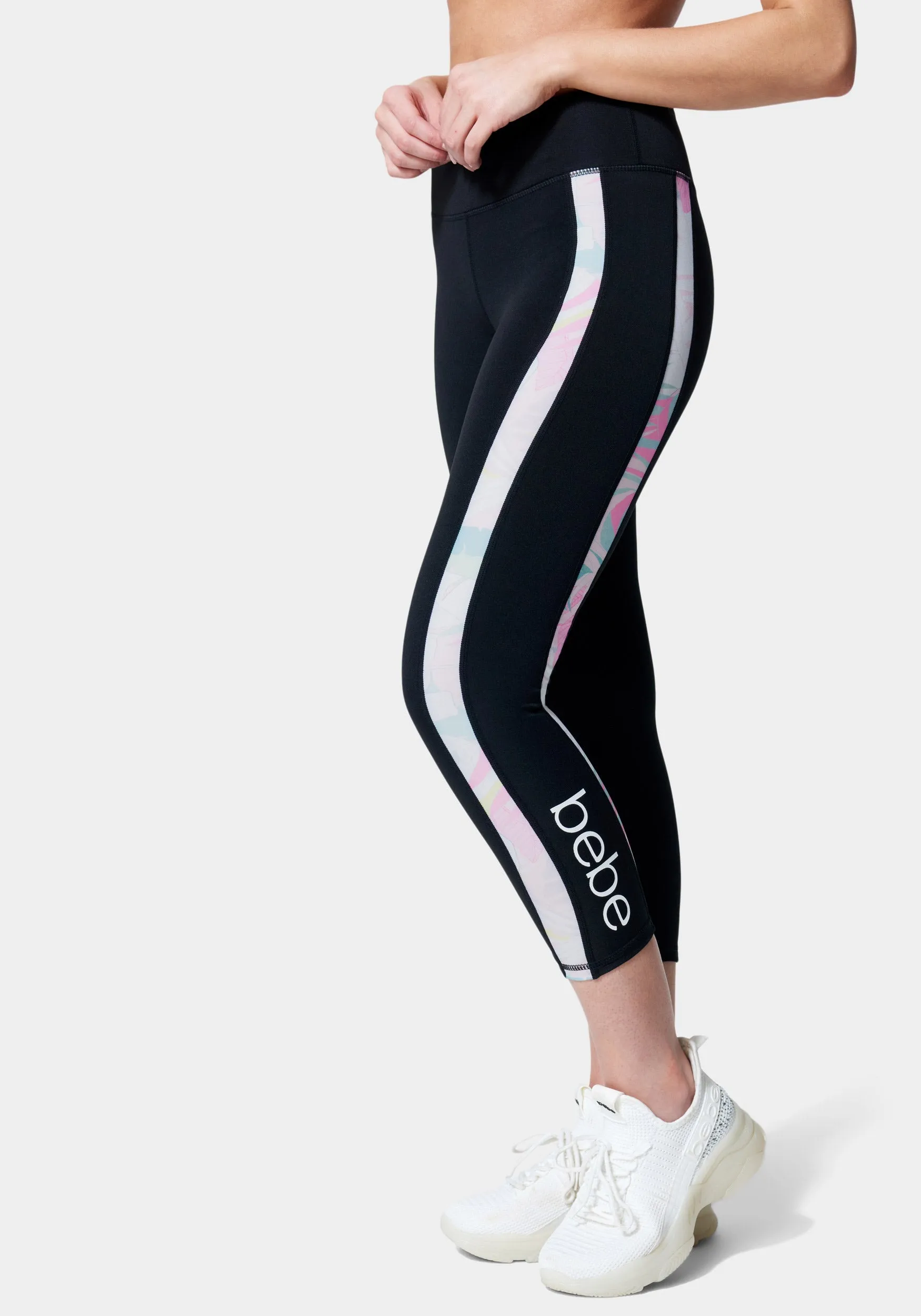 Bebe Sport Contrast Stripe Capri