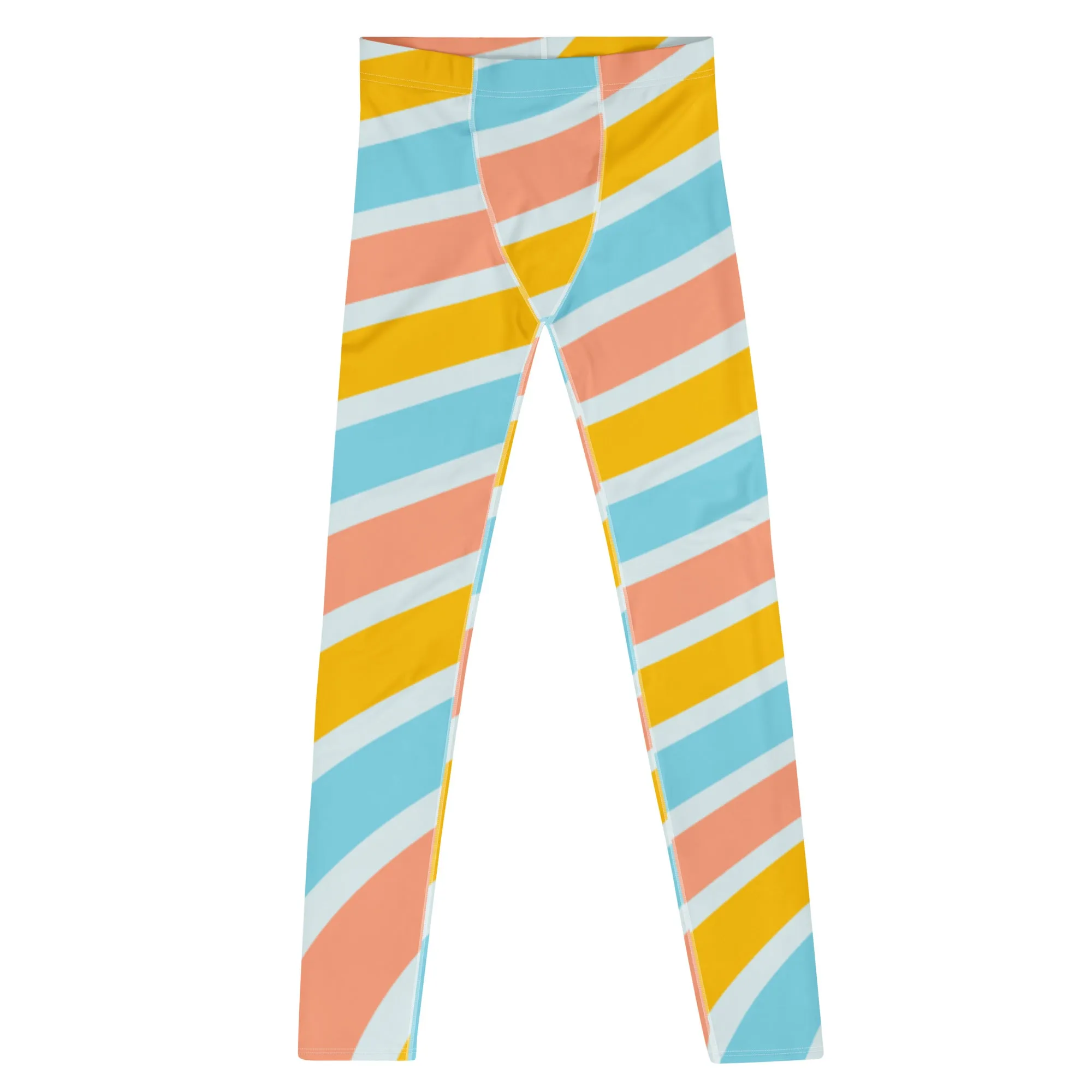 Best Rainbow Swirl Meggings, Candy Cane Gay Pride Rainbow Premium Men's Leggings - Made in USA/EU/MX