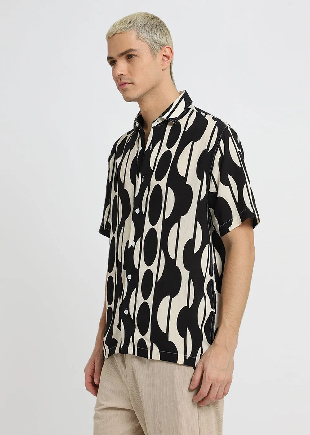 Black Geometric Printed Shirt