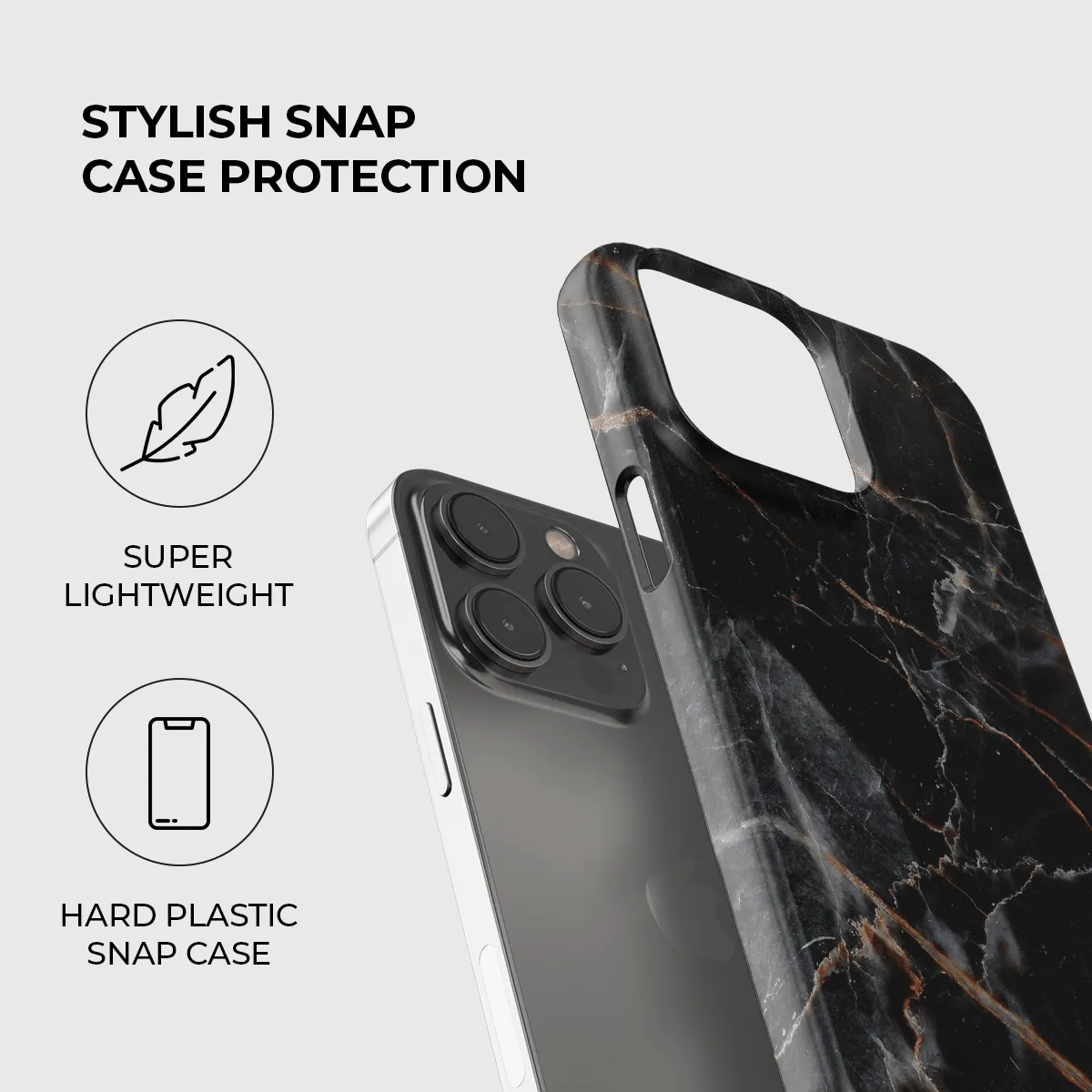 Black Marble Phone Case