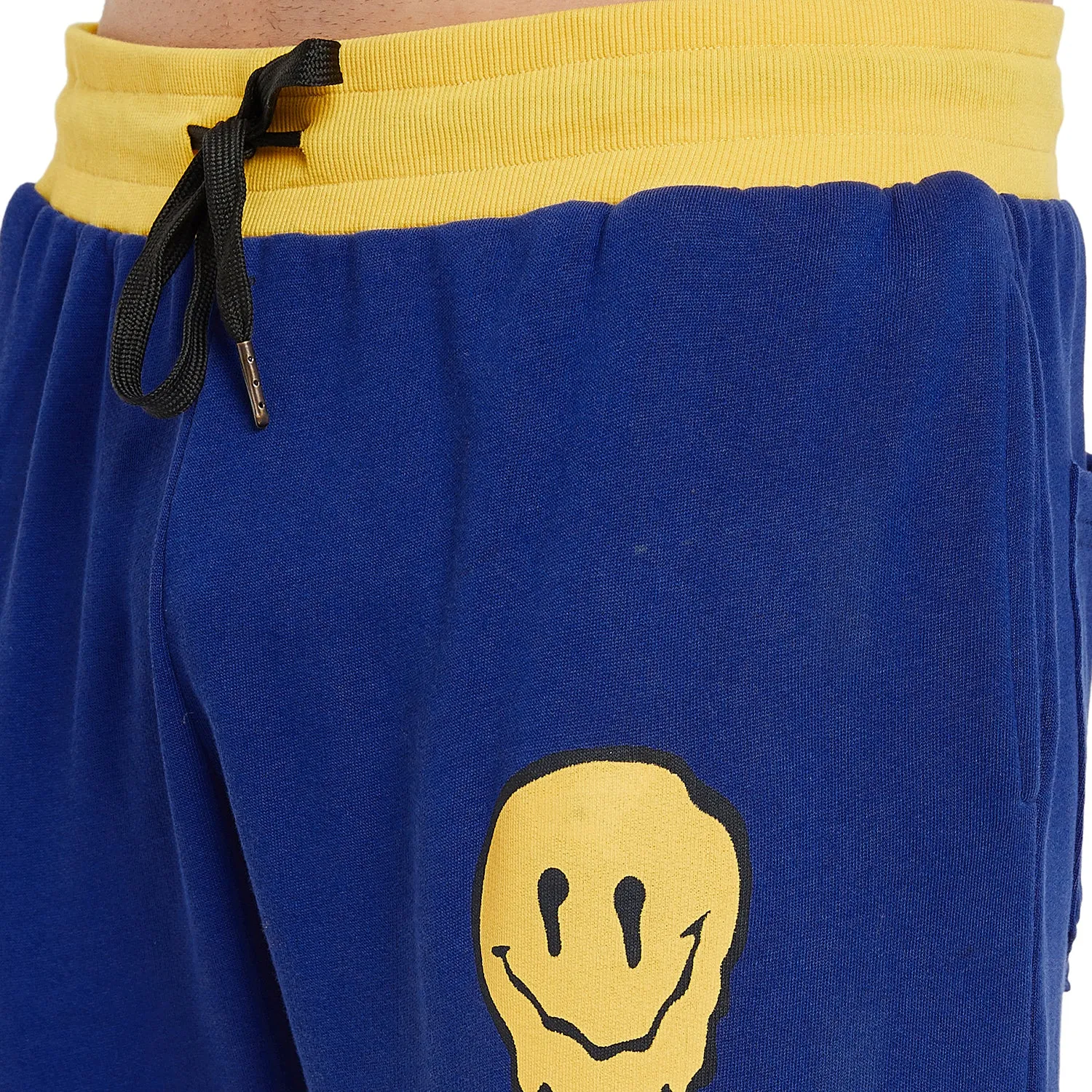 Blue OverSized Melted Smiley Print Sweatpants