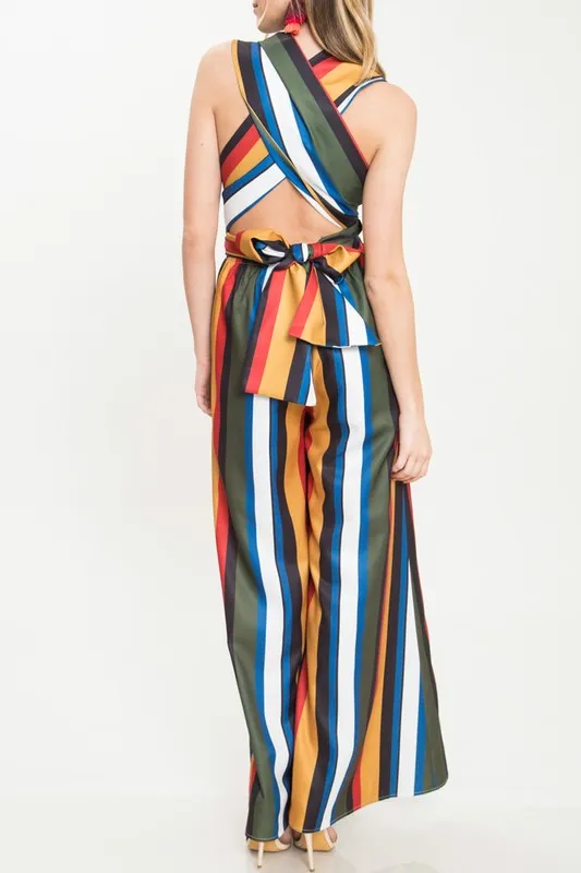 Bold Stripes Color Jumpsuit