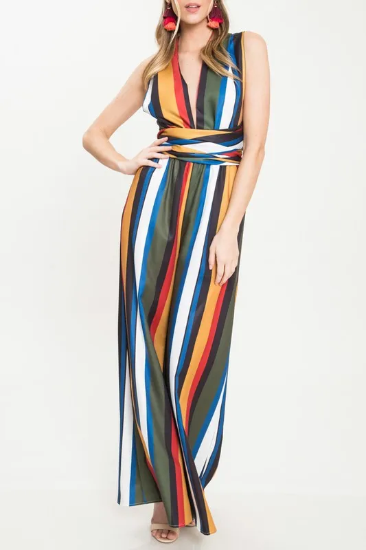 Bold Stripes Color Jumpsuit