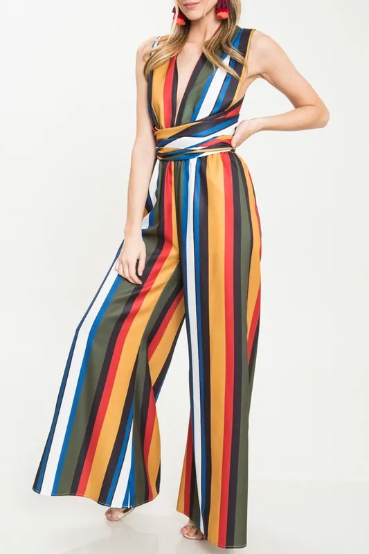 Bold Stripes Color Jumpsuit