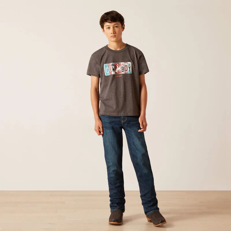 Boy's Ariat License Plate Cowboy T-Shirt