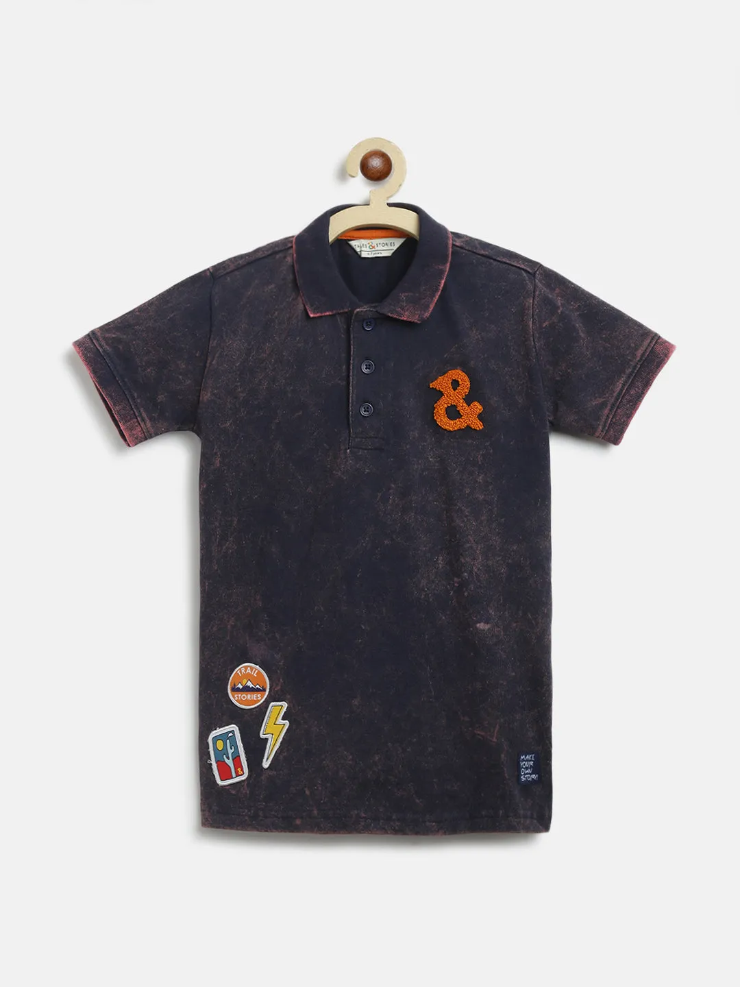 Boys Dark Blue Polo T-Shirt