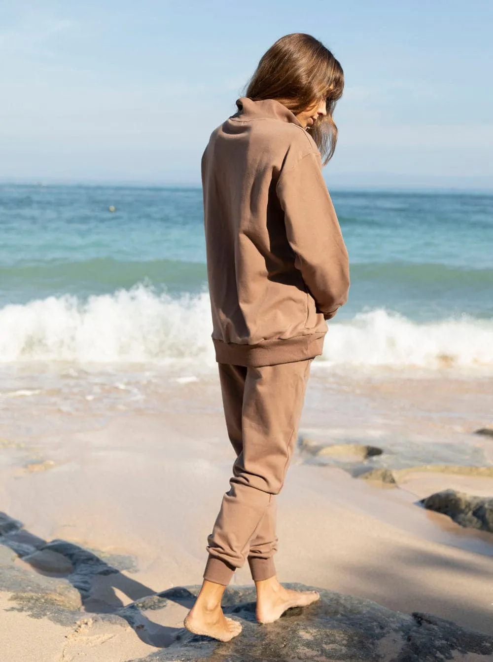 Calla Maternity Tracksuit Set in Iced Latte