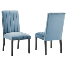 Catalyst Performance Velvet Dining Side Chairs - Set of 2 By Modway - EEI-5081 - Light Blue