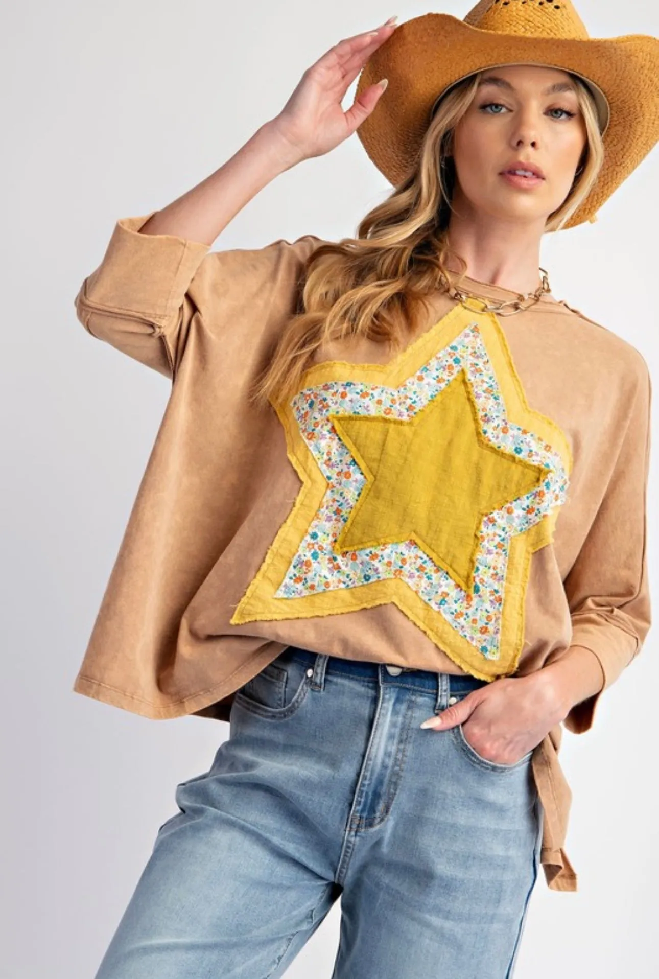 Chai Latte Star Patch Top ET21930