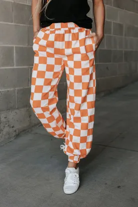 Checkered Joggers - Pumpkin Spice