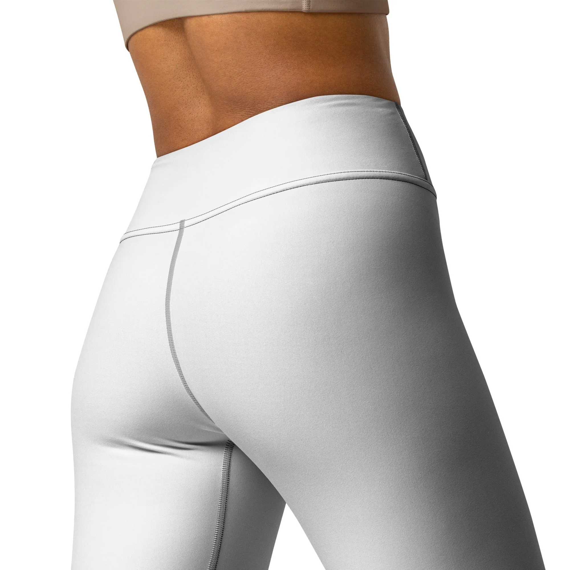 Chic Comfort: Women's Solid Color Workout Yoga Pants - Snow