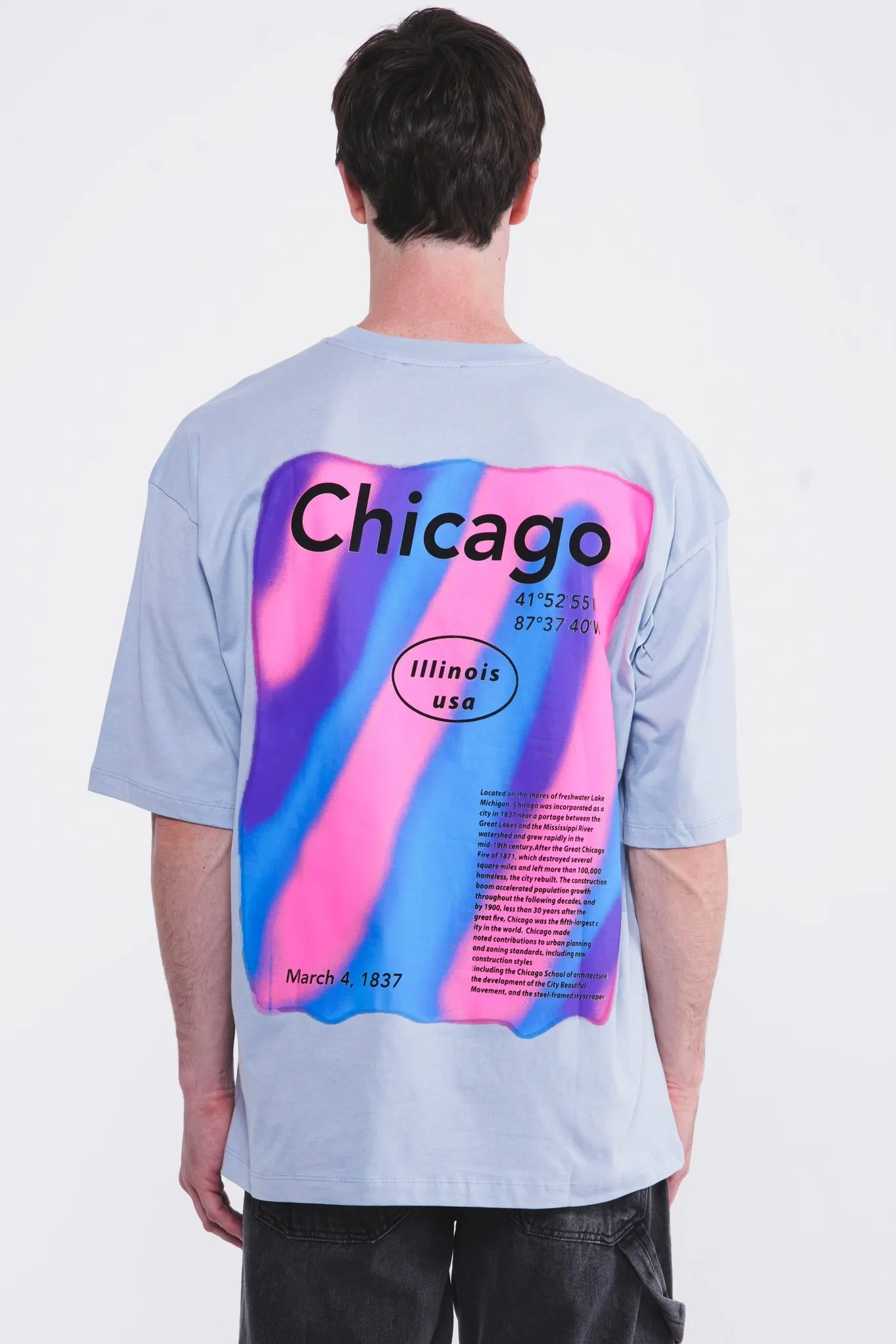 Chicago 1837 Oversized Tee Blue