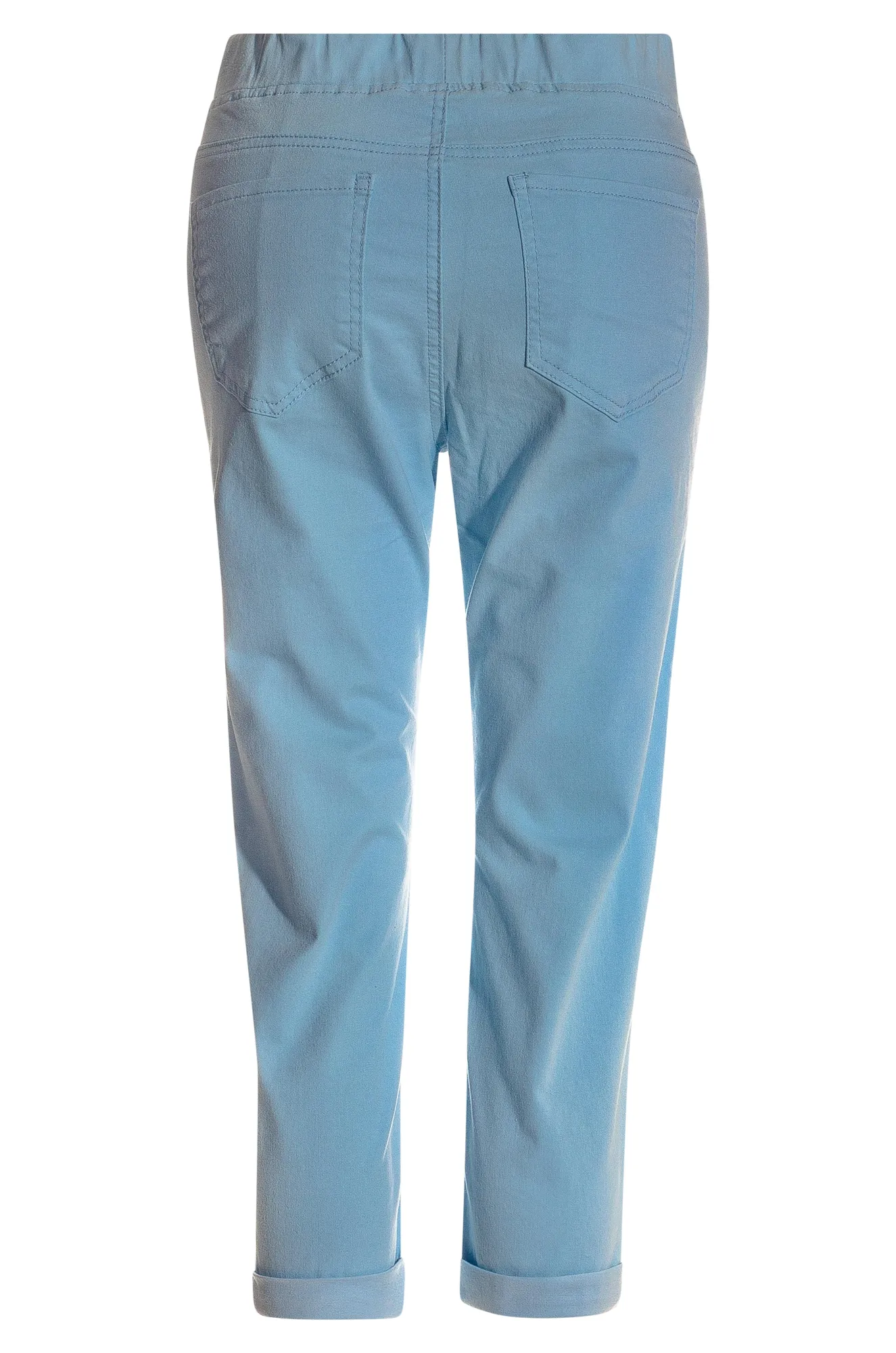 Coloured Cotton Blend Mid Calf Pant | ICE BLUE | 6922YY