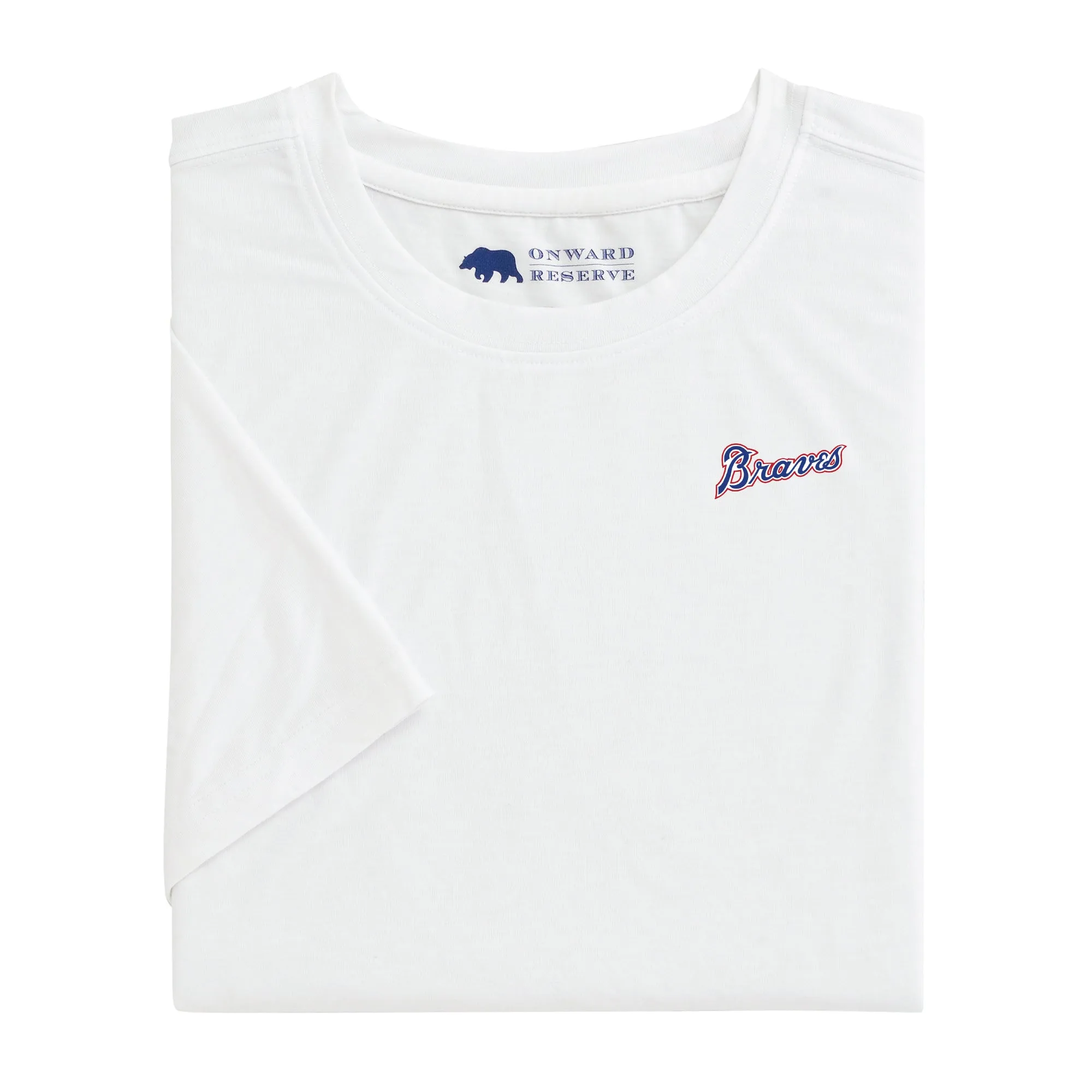 Cooperstown Braves Script Sport Tee - White