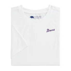 Cooperstown Braves Script Sport Tee - White