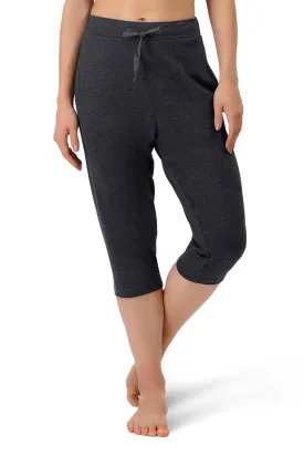 Cotton Blend Capri Pants - Charcoal