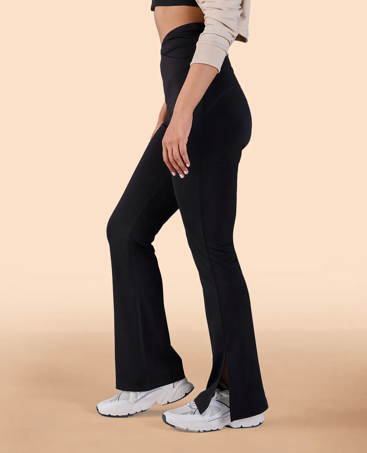 Criss-Cross Flare Pants in Second SKN