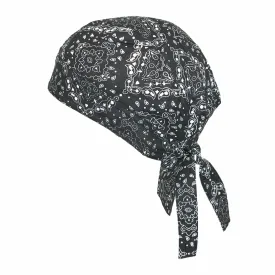 CTM® Men's Cotton Unlined Paisley Biker Do Rag Cap