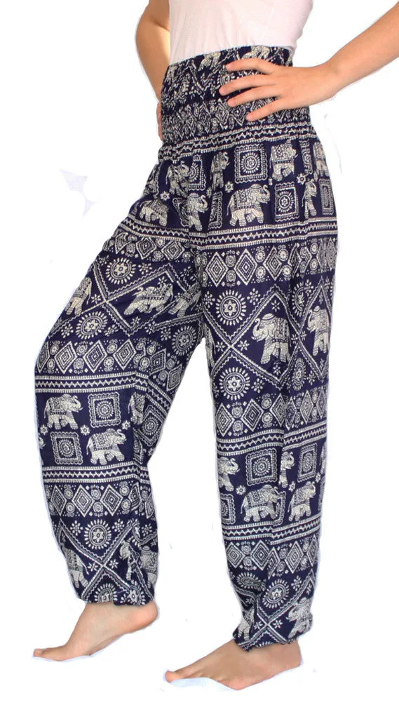 Dark Blue Elephant Harem Pants