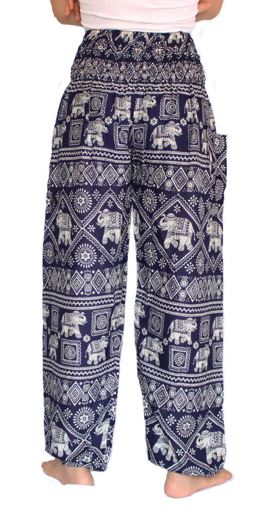 Dark Blue Elephant Harem Pants