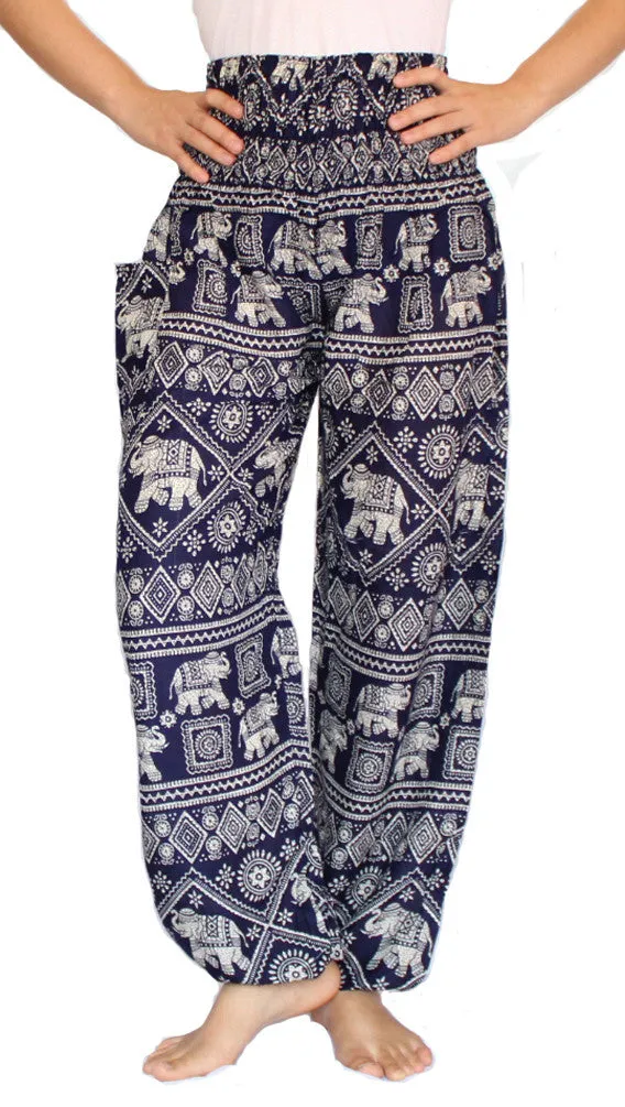 Dark Blue Elephant Harem Pants