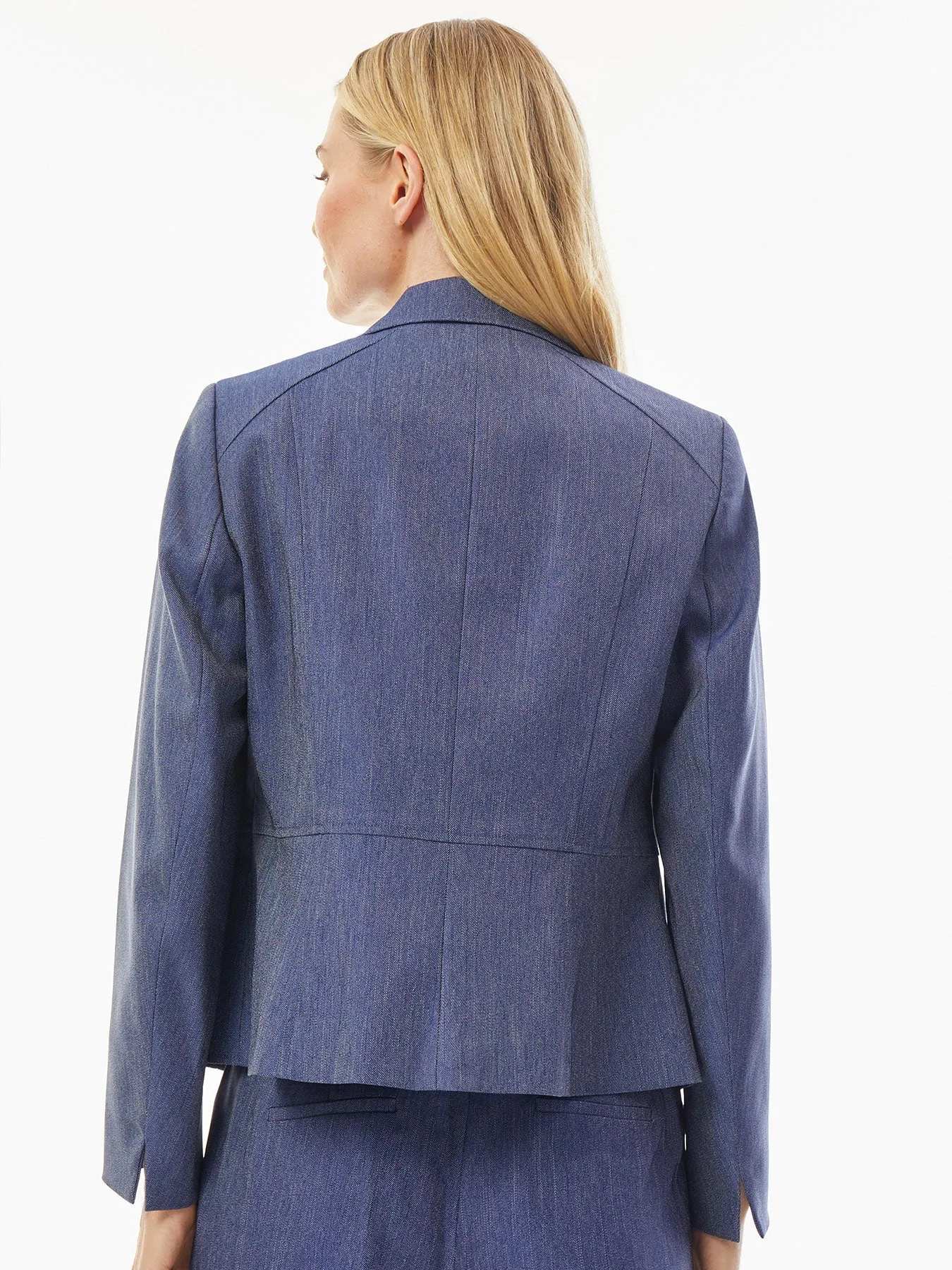 Denim Twill Tailored Two-Button Blazer