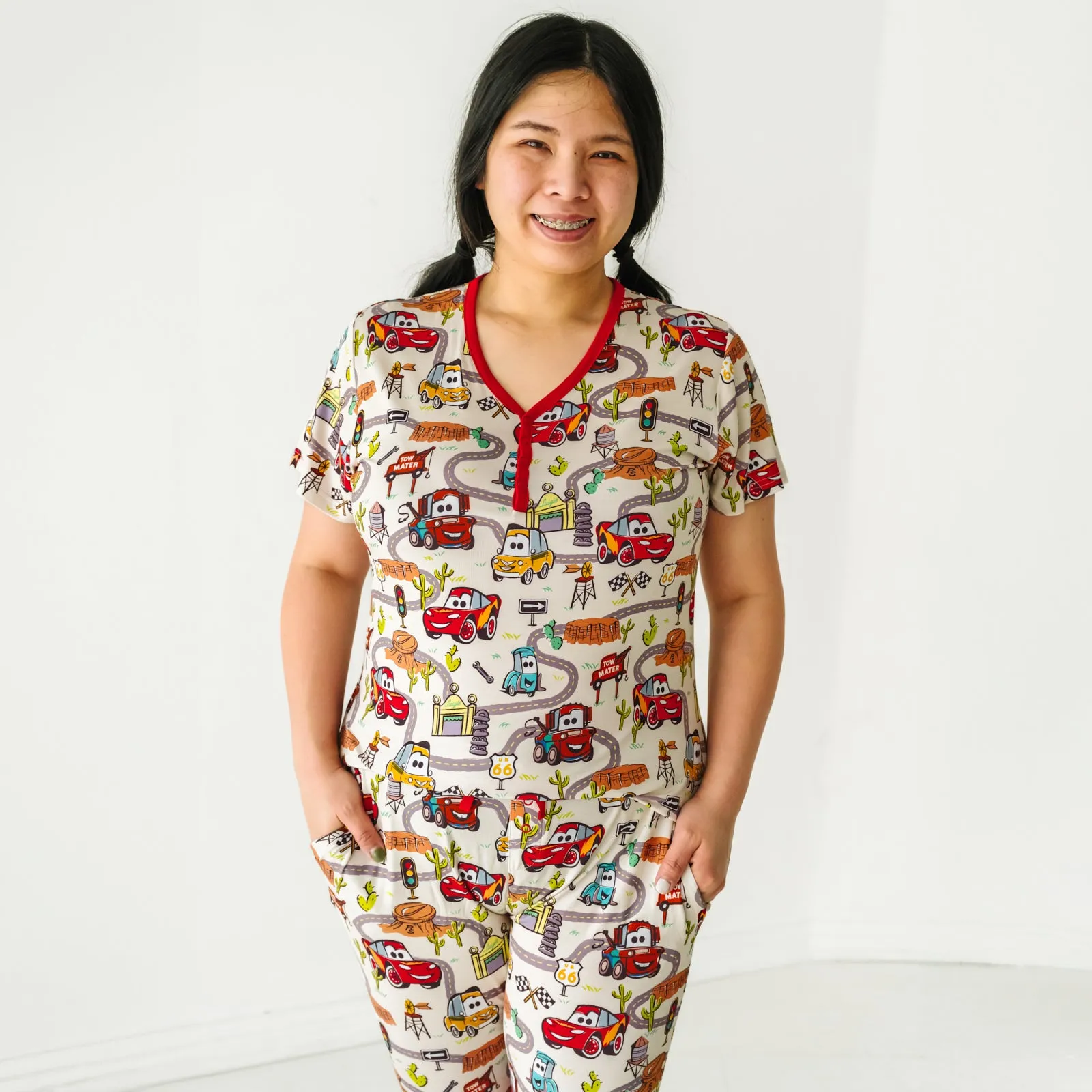 Disney Pixar Radiator Springs Women's Short Sleeve Pajama Top