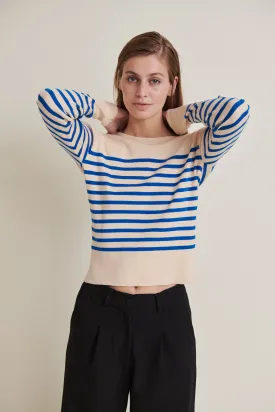 Ella Sweater - Birch / Classic blue