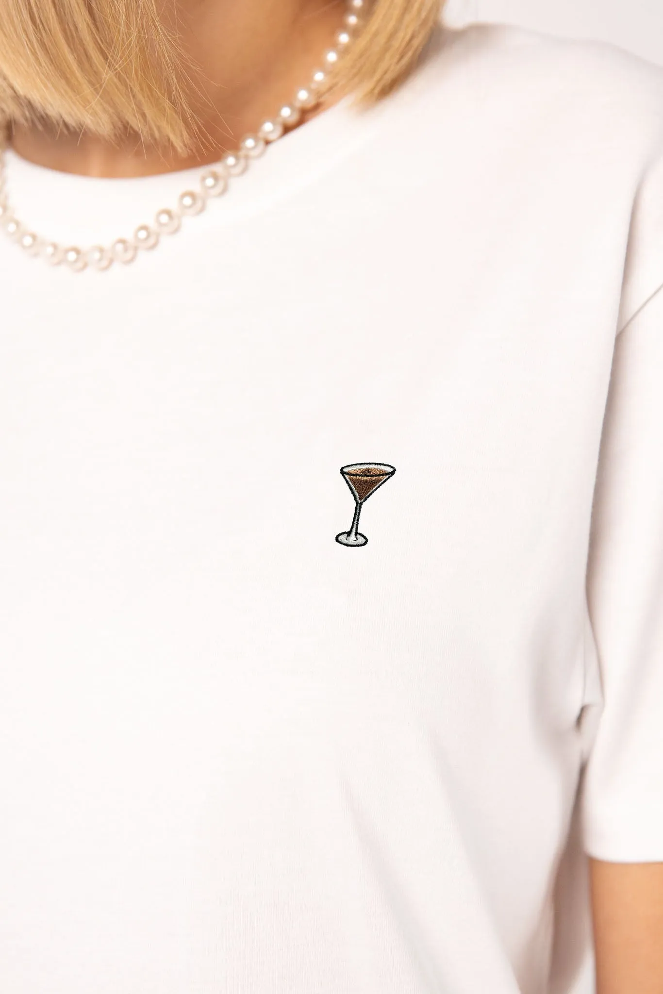 Espresso Martini | Besticktes Frauen Oversized Bio Baumwoll T-Shirt